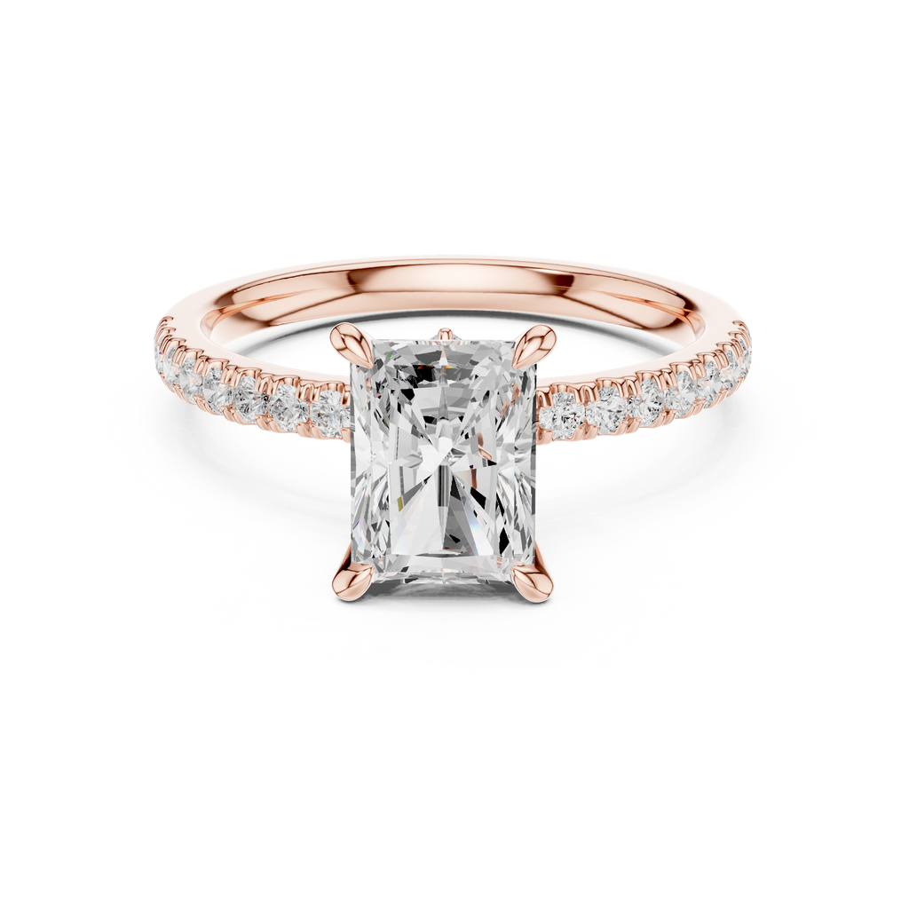 1.56 CT Radiant Cut Diamond Engagement Ring with Marquise Side Stones