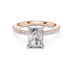 1.56 CT Radiant Cut Diamond Engagement Ring with Marquise Side Stones