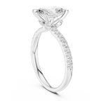 1.56 CT Radiant Cut Diamond Engagement Ring with Marquise Side Stones