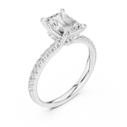 1.56 CT Radiant Cut Diamond Engagement Ring with Marquise Side Stones