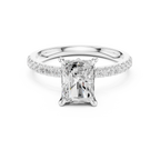 1.56 CT Radiant Cut Diamond Engagement Ring with Marquise Side Stones