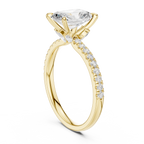 1.56 CT Radiant Cut Diamond Engagement Ring with Marquise Side Stones