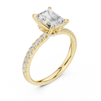 1.56 CT Radiant Cut Diamond Engagement Ring with Marquise Side Stones