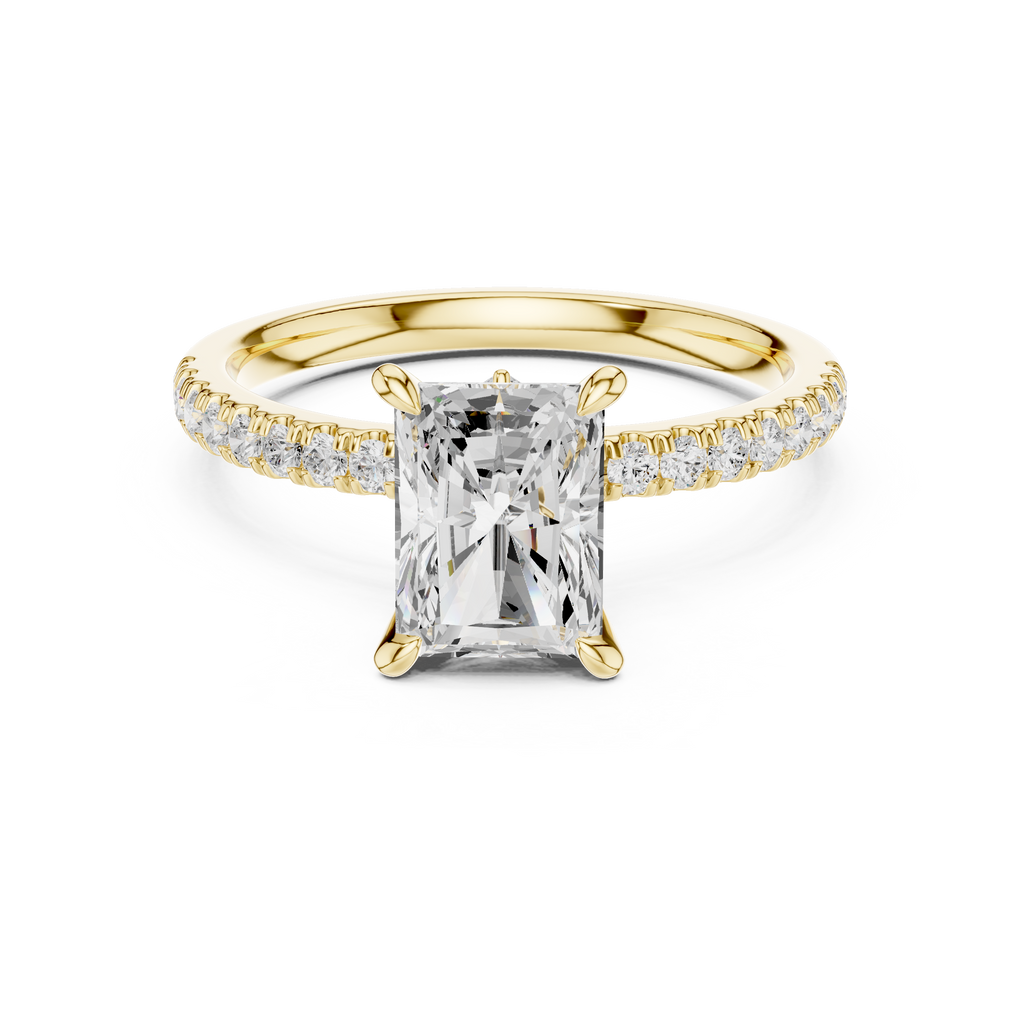 1.56 CT Radiant Cut Diamond Engagement Ring with Marquise Side Stones