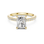 1.56 CT Radiant Cut Diamond Engagement Ring with Marquise Side Stones