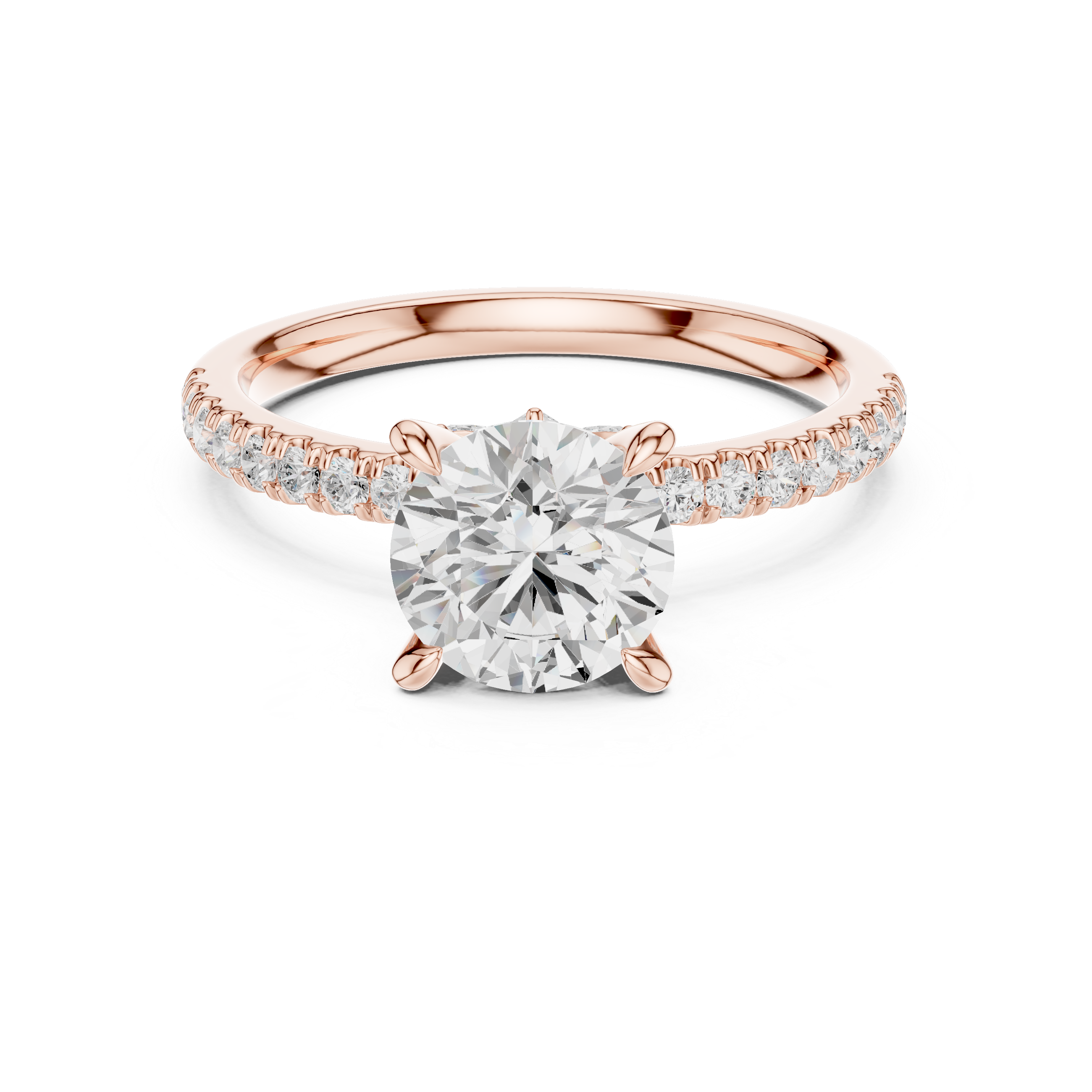 1.33 CT Round Brilliant Diamond Engagement Ring with Marquise Side Stones