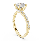 1.33 CT Round Brilliant Diamond Engagement Ring with Marquise Side Stones