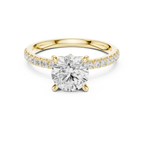 1.33 CT Round Brilliant Diamond Engagement Ring with Marquise Side Stones
