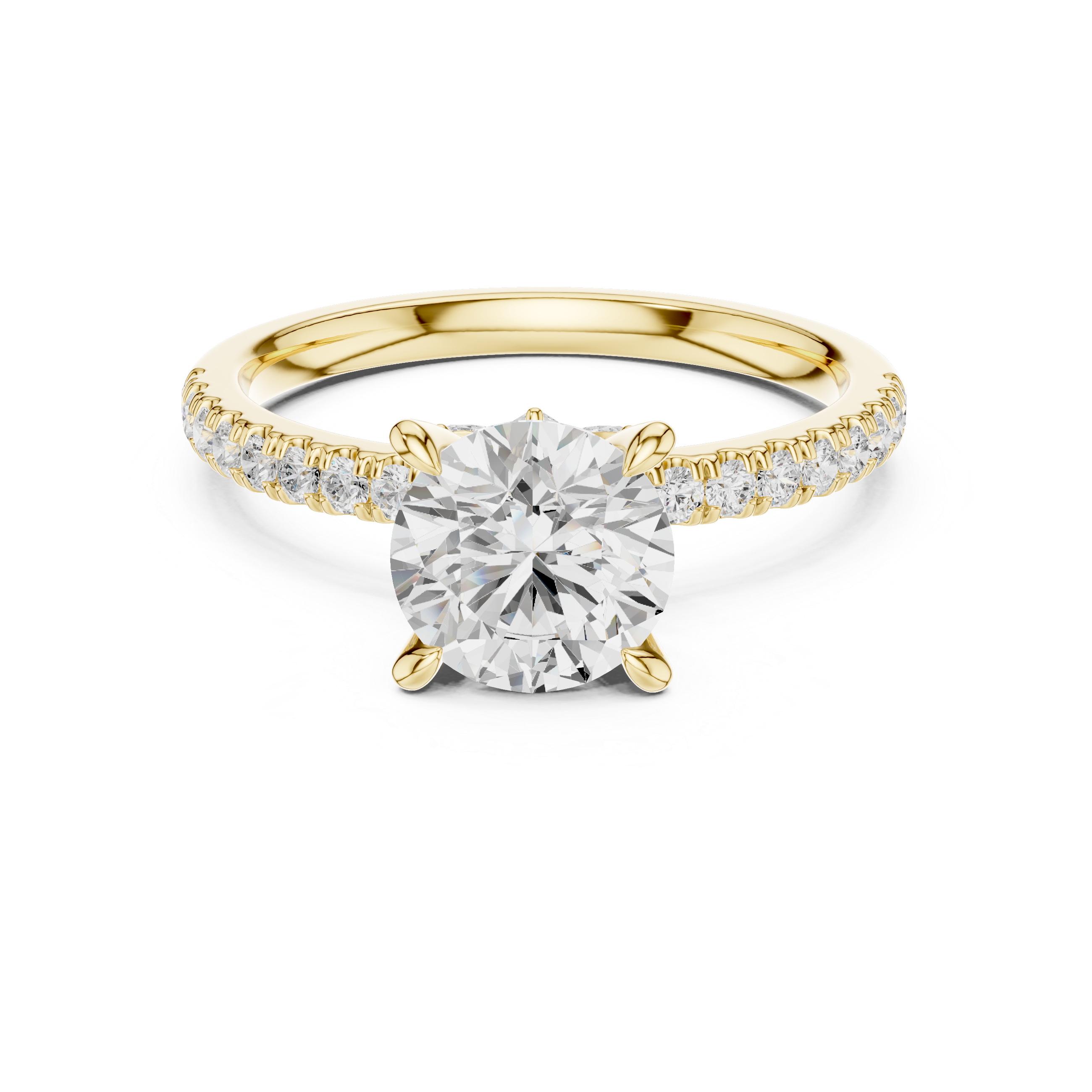 1.33 CT Round Brilliant Diamond Engagement Ring with Marquise Side Stones
