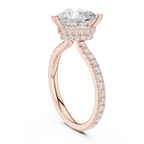 2.55 CT Heart Cut Diamond Halo Engagement Ring with Pavé Band