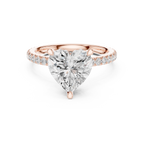2.55 CT Heart Cut Diamond Halo Engagement Ring with Pavé Band