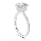 2.55 CT Heart Cut Diamond Halo Engagement Ring with Pavé Band