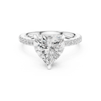 2.55 CT Heart Cut Diamond Halo Engagement Ring with Pavé Band