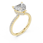 2.55 CT Heart Cut Diamond Halo Engagement Ring with Pavé Band