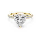 2.55 CT Heart Cut Diamond Halo Engagement Ring with Pavé Band