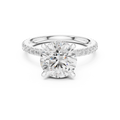 2.80 CT Round Brilliant Hidden Halo Diamond Engagement Ring with Pavé Band