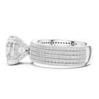 4.06 CT Round Brilliant Diamond Micro Pavé Engagement Ring with Wide Eternity Band