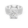 4.06 CT Round Brilliant Diamond Micro Pavé Engagement Ring with Wide Eternity Band
