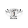 10.00×8.00 MM Emerald Cut Diamond Cathedral Engagement Ring with Pavé Band