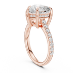 4.48 CT Heart Shape Diamond Cathedral Engagement Ring with Pavé Band