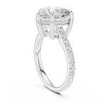 4.48 CT Heart Shape Diamond Cathedral Engagement Ring with Pavé Band