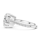 4.48 CT Heart Shape Diamond Cathedral Engagement Ring with Pavé Band