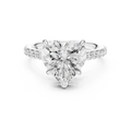 4.48 CT Heart Shape Diamond Cathedral Engagement Ring with Pavé Band