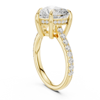4.48 CT Heart Shape Diamond Cathedral Engagement Ring with Pavé Band