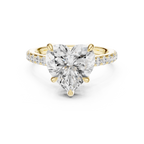4.48 CT Heart Shape Diamond Cathedral Engagement Ring with Pavé Band
