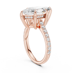 4.24 CT Marquise Diamond Cathedral Engagement Ring with Pavé Diamond Band
