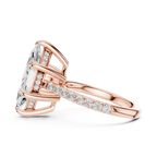 4.24 CT Marquise Diamond Cathedral Engagement Ring with Pavé Diamond Band