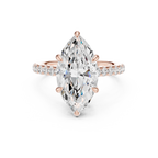 4.24 CT Marquise Diamond Cathedral Engagement Ring with Pavé Diamond Band