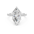 4.24 CT Marquise Diamond Cathedral Engagement Ring with Pavé Diamond Band