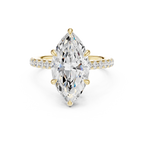 4.24 CT Marquise Diamond Cathedral Engagement Ring with Pavé Diamond Band
