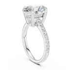 4.58 CT Oval Diamond Cathedral Engagement Ring with Pavé Diamond Band