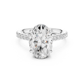 4.58 CT Oval Diamond Cathedral Engagement Ring with Pavé Diamond Band
