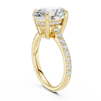 4.58 CT Oval Diamond Cathedral Engagement Ring with Pavé Diamond Band