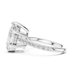 3.87 CT Pear Diamond Cathedral Engagement Ring with Pavé Diamond Band
