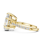 3.87 CT Pear Diamond Cathedral Engagement Ring with Pavé Diamond Band