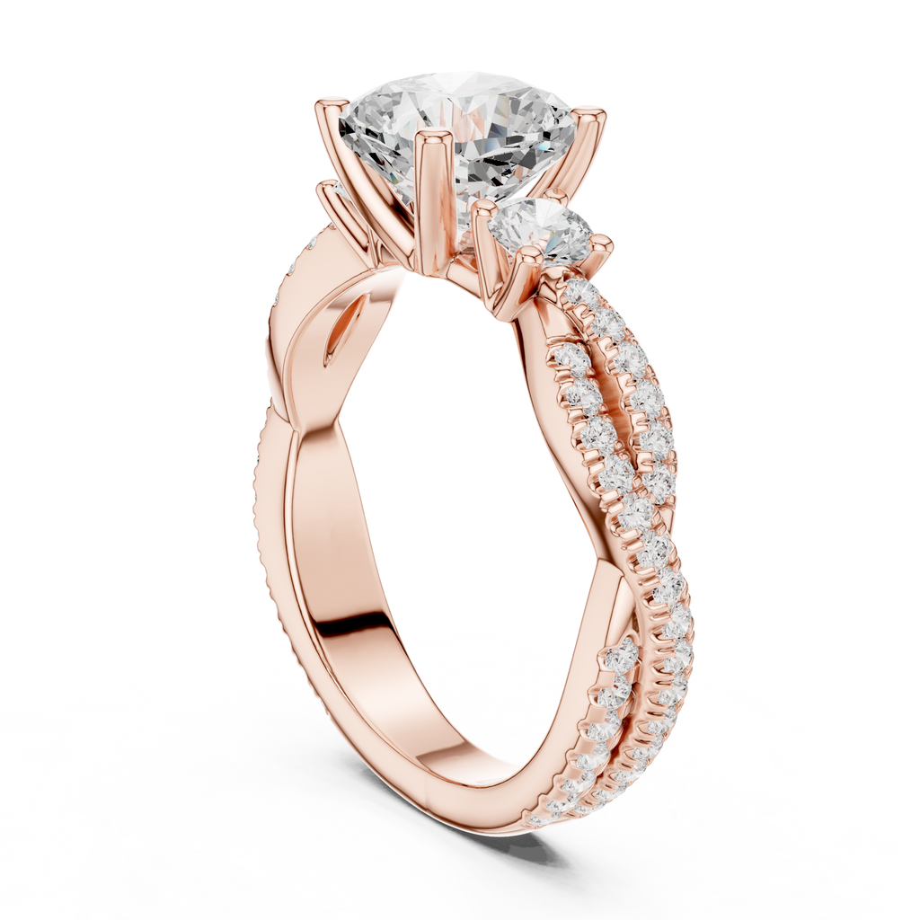 2.56 CT Cushion Cut Diamond Twisted Shank Engagement Ring
