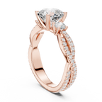 2.56 CT Cushion Cut Diamond Twisted Shank Engagement Ring