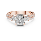 2.56 CT Cushion Cut Diamond Twisted Shank Engagement Ring