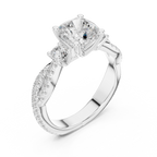 2.56 CT Cushion Cut Diamond Twisted Shank Engagement Ring