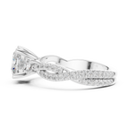 2.56 CT Cushion Cut Diamond Twisted Shank Engagement Ring