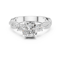 2.56 CT Cushion Cut Diamond Twisted Shank Engagement Ring