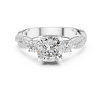 2.56 CT Cushion Cut Diamond Twisted Shank Engagement Ring