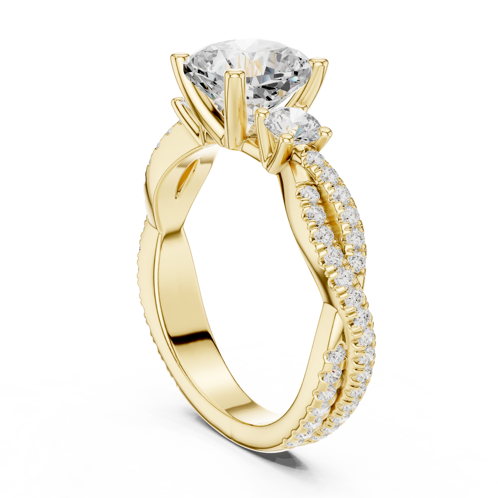 2.56 CT Cushion Cut Diamond Twisted Shank Engagement Ring