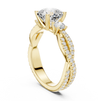 2.56 CT Cushion Cut Diamond Twisted Shank Engagement Ring