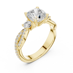 2.56 CT Cushion Cut Diamond Twisted Shank Engagement Ring