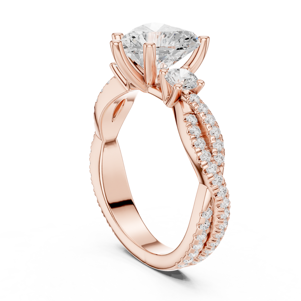 2.58 CT Heart Cut Diamond Infinity Twist Engagement Ring